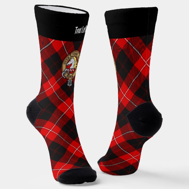 Clan Cunningham Wappen über Tartan Socken (Gewinkelt)