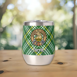 Clan Currie Lion Wappen über Tartan