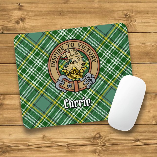 Clan Currie Lion Wappen über Tartan Mousepad (Von Creator hochgeladen)