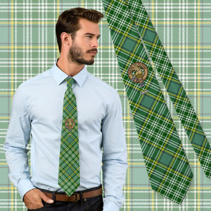 Clan Currie Löwen-Wappen über Tartan Krawatte