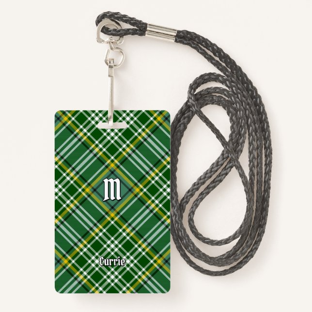 Clan Currie Tartan Ausweis (Vorderseite mit Schlüsselband)