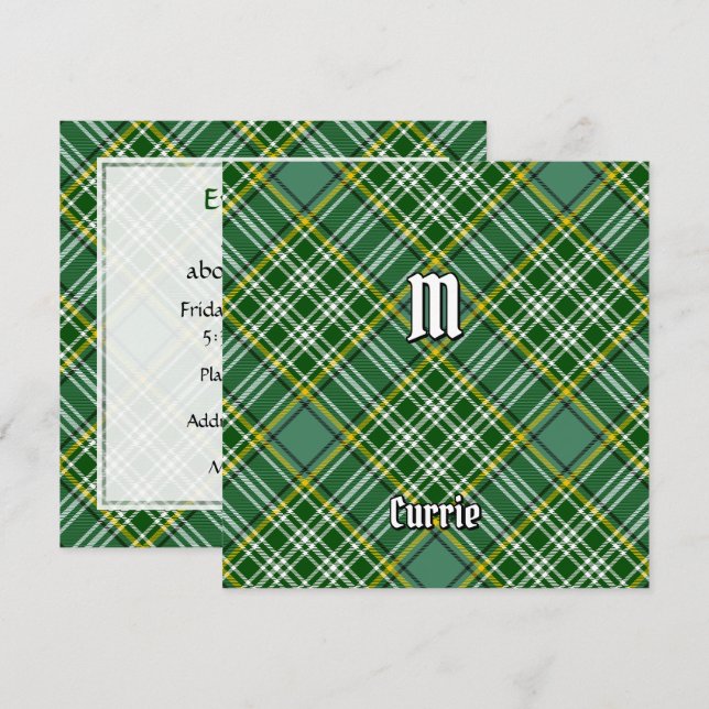 Clan Currie Tartan Einladung (Vorne/Hinten)