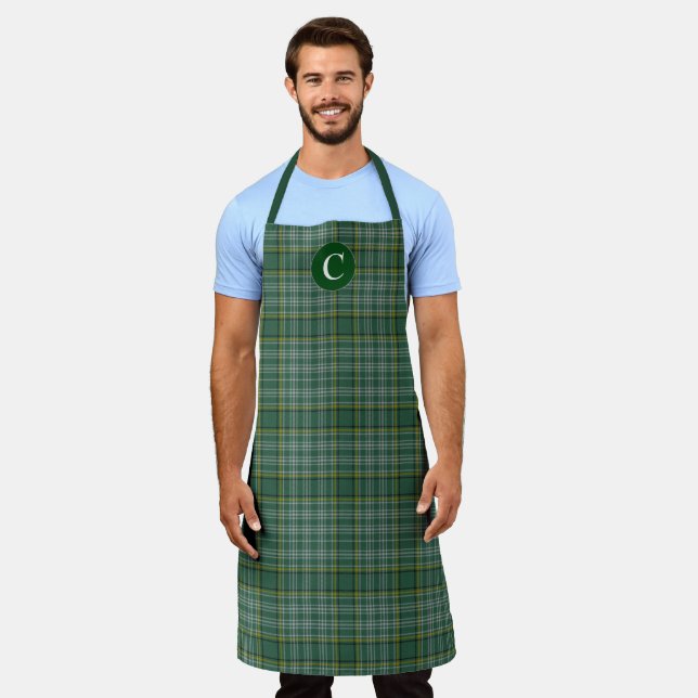 Clan Currie Tartan Karierten Mit Monogramm Schürze (Getragen)
