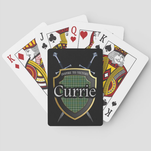 Clan Currie Tartan Shield & Schwerter Spielkarten (Rückseite)