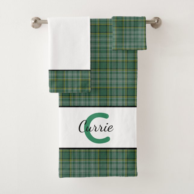 Clan CurrieTartan Mit Monogramm Badetuch Set (Insitu)