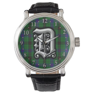 Clan Davidson Letter D Monogram Tartan Armbanduhr