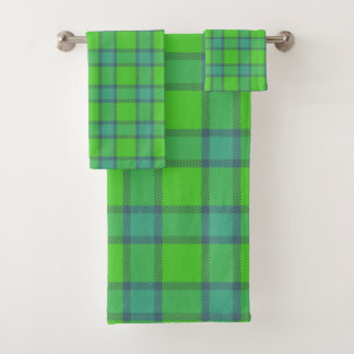 Clan Davidson Plaid Tartan Blau & Grün Badhandtuch Set
