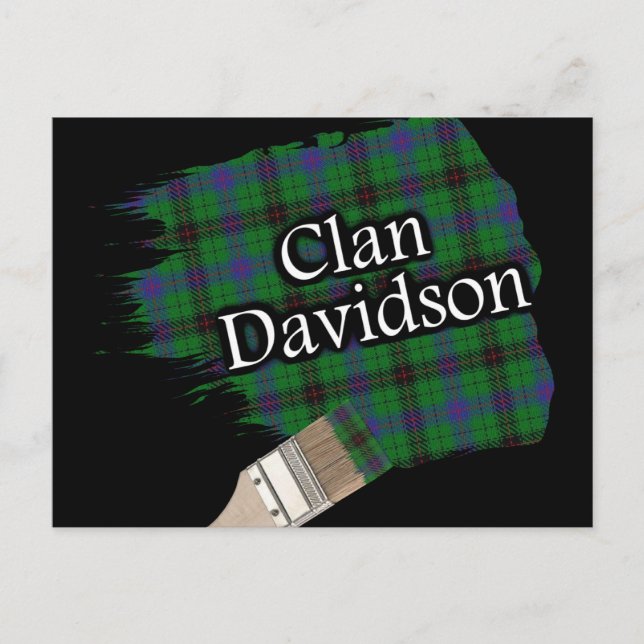 Clan Davidson Scottish Tartan Paint Brush Postkarte (Vorderseite)