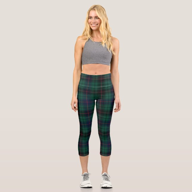 Clan Davidson Tartan Kariert Capri Leggings (Vorderseite)