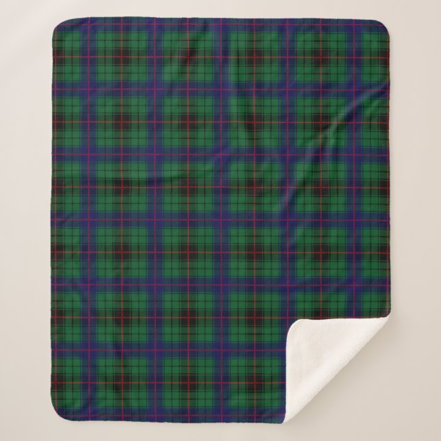 Clan Davidson Tartan Kariert Sherpadecke (Vorderseite)