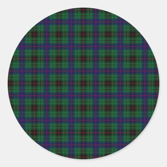 Clan Davidson Tartan Runder Aufkleber (Vorderseite)