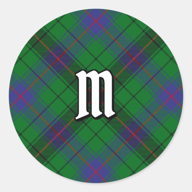 Clan Davidson Tartan Runder Aufkleber (Vorderseite)