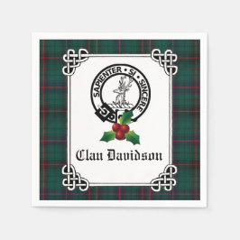 Clan Davidson Wappen Abzeichen & Tartan Holiday Serviette