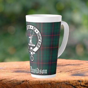 Clan Davidson Wappen Abzeichen und Tartan individu Milchtasse