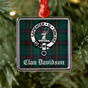 Clan Davidson Wappen Abzeichen und Tartan individu Ornament Aus Metall