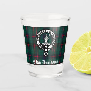 Clan Davidson Wappen Abzeichen und Tartan individu Schnapsglas