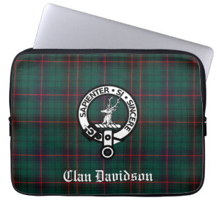 Clan Davidson Wappen Abzeichen und Tartan Laptopschutzhülle