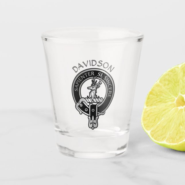 Clan Davidson Wappen Shot Glass Schnapsglas (Vorderseite)