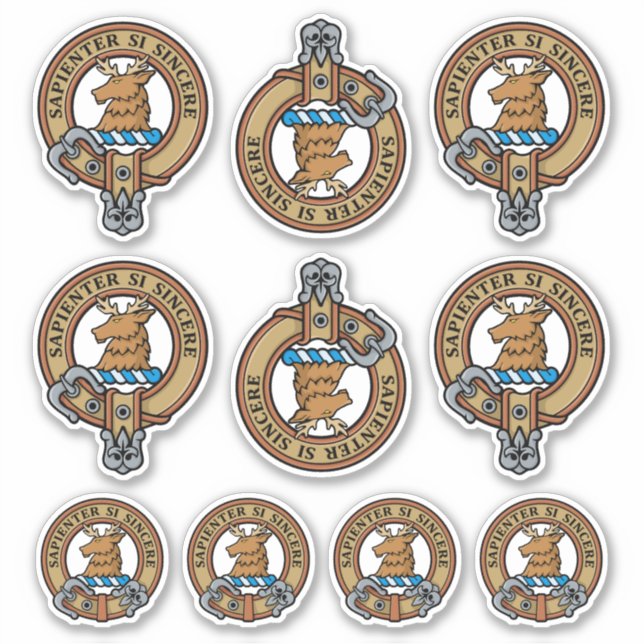 Clan Davidson Wappen Sticker Set (Vorderseite)