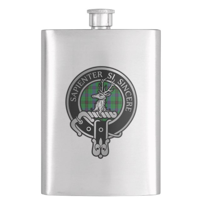 Clan Davidson Wappen & Tartan Flask Flachmann (Vorderseite)