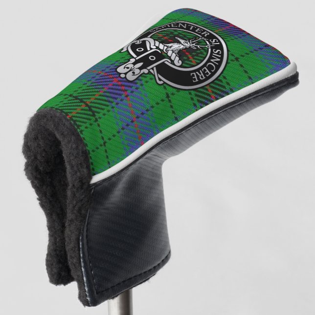 Clan Davidson Wappen & Tartan Golf Head Cover Golf Headcover (3/4 Vorderseite)