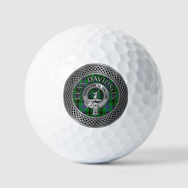 Clan Davidson Wappen & Tartan Knot Golfball (Vorderseite)
