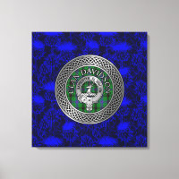 Clan Davidson Wappen & Tartan Knot on Thistle