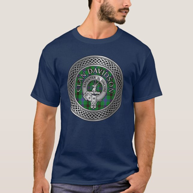Clan Davidson Wappen & Tartan Knot T-Shirt (Vorderseite)