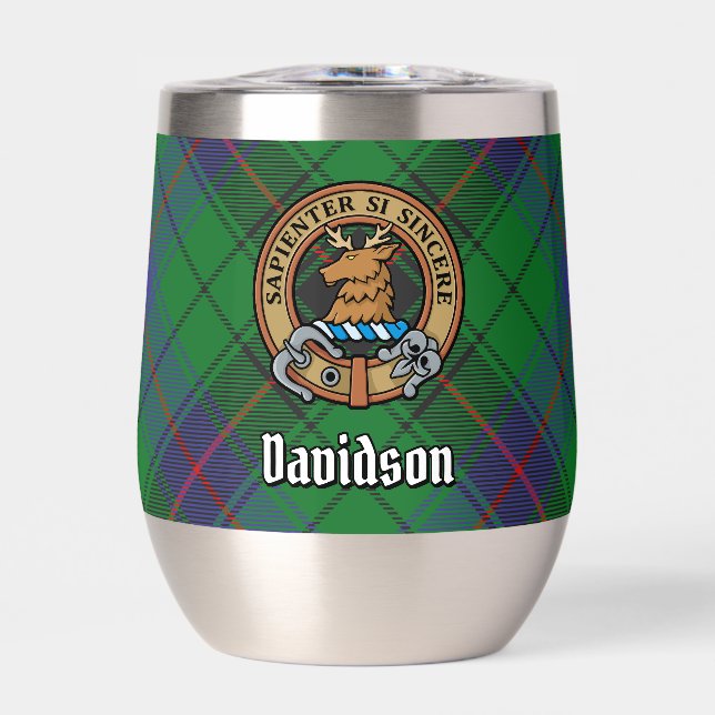 Clan Davidson Wappen über Tartan (Vorderseite)