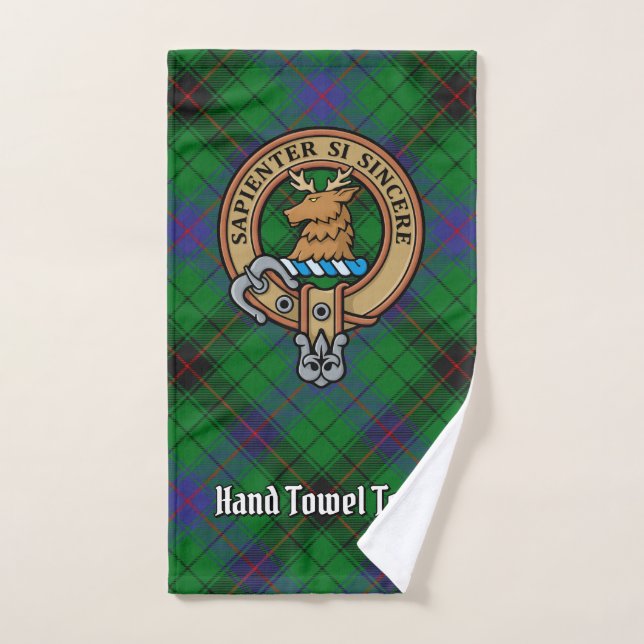 Clan Davidson Wappen über Tartan Badhandtuch Set (Handtuch)