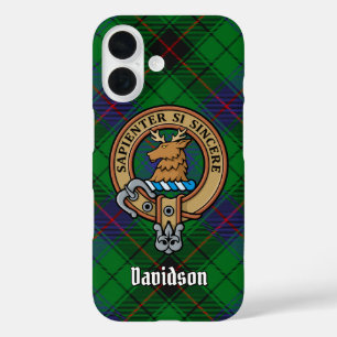 Clan Davidson Wappen über Tartan iPhone 16 Hülle