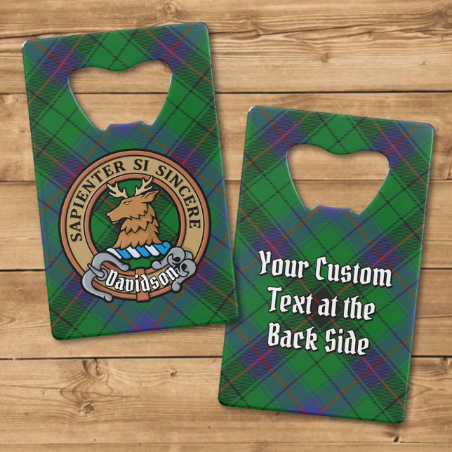Clan Davidson Wappen über Tartan Geldbeutel Flaschenöffner (Von Creator hochgeladen)