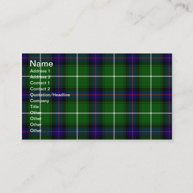 Clan-Donald Macdonald Tartan Visitenkarte (Vorderseite)