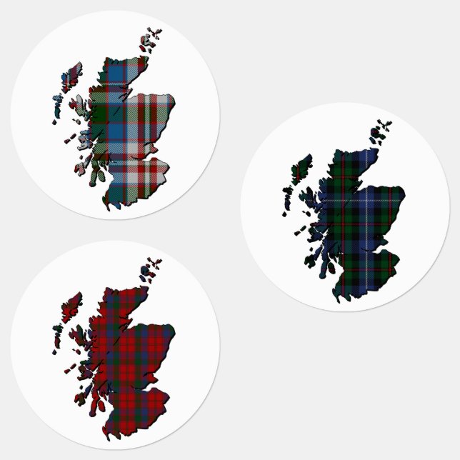 Clan Donnachaidh (Robertson) Karte & Tartans Etiketten (Gruppe)