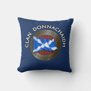 Clan Donnachaidh Robertson Tartan Knot & Flag Kissen