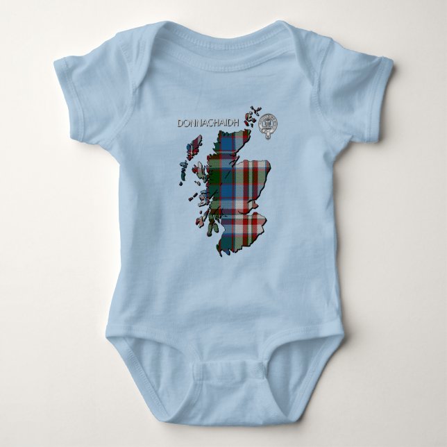 Clan Donnachaidh (Robertson) Wappen & Dress Tartan Baby Strampler (Vorderseite)
