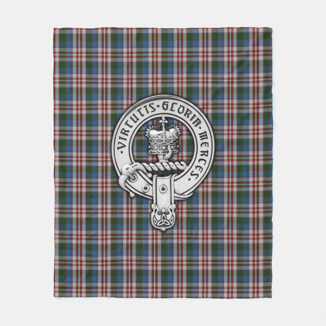 Clan Donnachaidh (Robertson) Wappen & Dress Tartan Fleecedecke (Vorderseite)