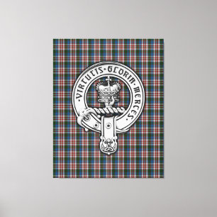 Clan Donnachaidh (Robertson) Wappen & Dress Tartan Leinwanddruck