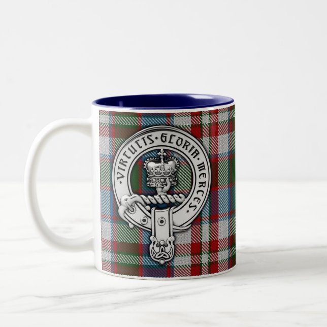 Clan Donnachaidh (Robertson) Wappen & Dress Tartan Zweifarbige Tasse (Links)