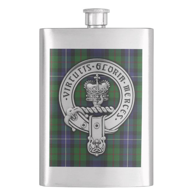 Clan Donnachaidh (Robertson) Wappen /Jagd Tartan Flachmann (Vorderseite)