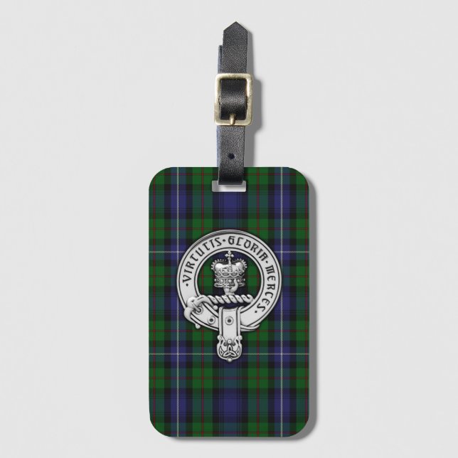 Clan Donnachaidh (Robertson) Wappen /Jagd Tartan Gepäckanhänger (Vorderseite Vertikal)