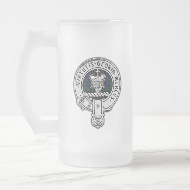 Clan Donnachaidh (Robertson) Wappen /Jagd Tartan Mattglas Bierglas (Links)