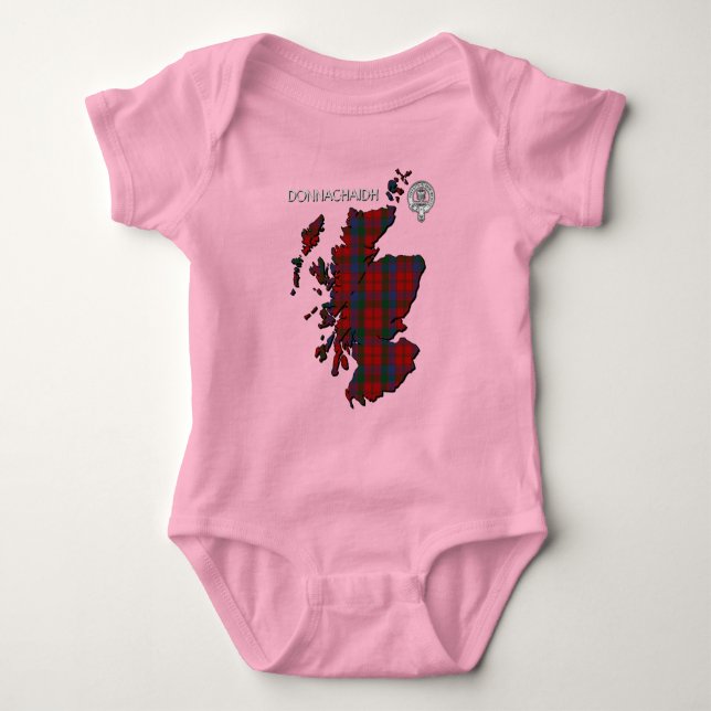 Clan Donnachaidh (Robertson) Wappen & Tartan Baby Strampler (Vorderseite)