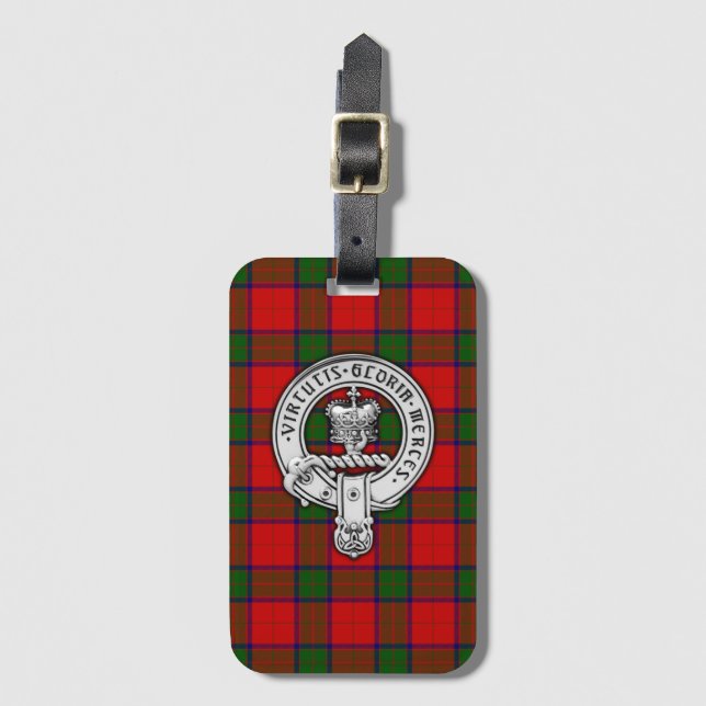 Clan Donnachaidh (Robertson) Wappen & Tartan Gepäckanhänger (Vorderseite Vertikal)