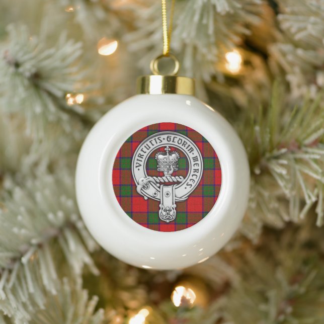 Clan Donnachaidh (Robertson) Wappen & Tartan Keramik Kugel-Ornament (Baum)
