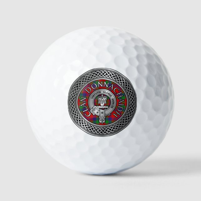 Clan Donnachaidh | Robertson Wappen & Tartan Knot Golfball (Vorderseite)