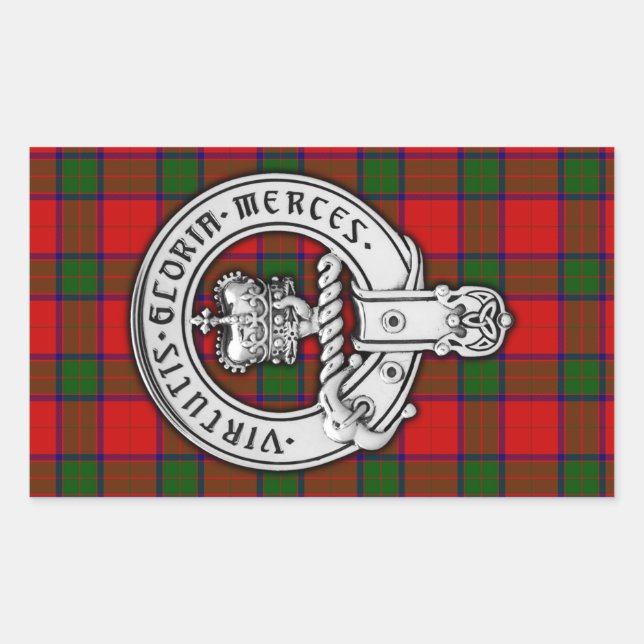 Clan Donnachaidh (Robertson) Wappen & Tartan Rechteckiger Aufkleber (Vorderseite)