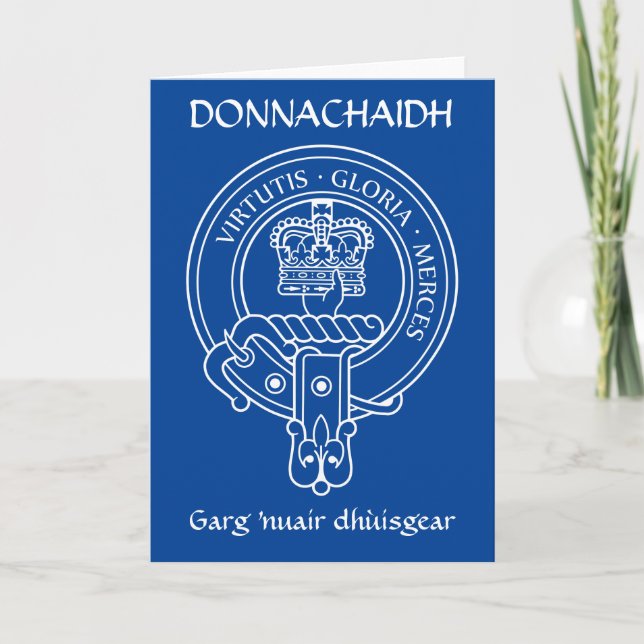 Clan Donnachaidh (Robertson) Wappen & War Cry Karte (Vorderseite)