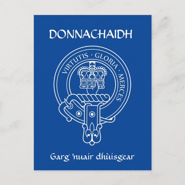 Clan Donnachaidh (Robertson) Wappen & War Cry Postkarte (Vorderseite)