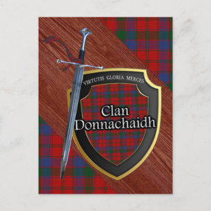 Clan Donnachaidh Tartan Sword & Shield Postkarte